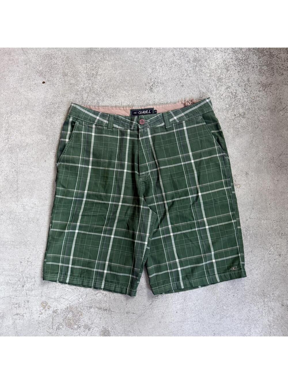 Y2K 2000’s O’Neill Surf Plaid Green Shorts